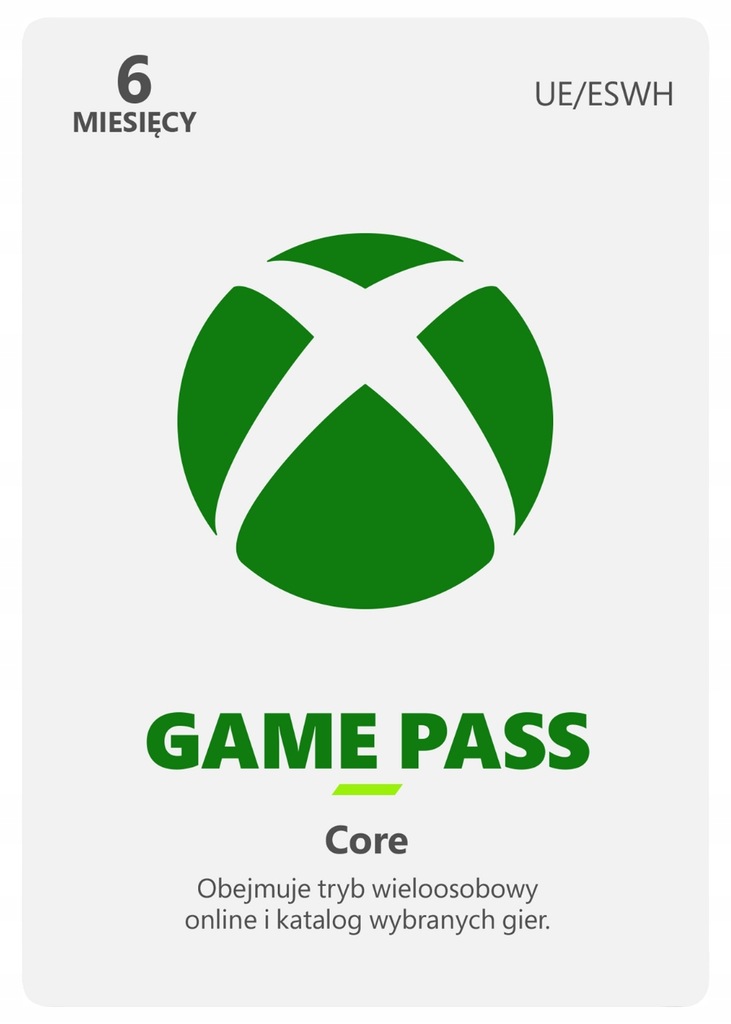 Xbox Game Pass Core 6 miesiący