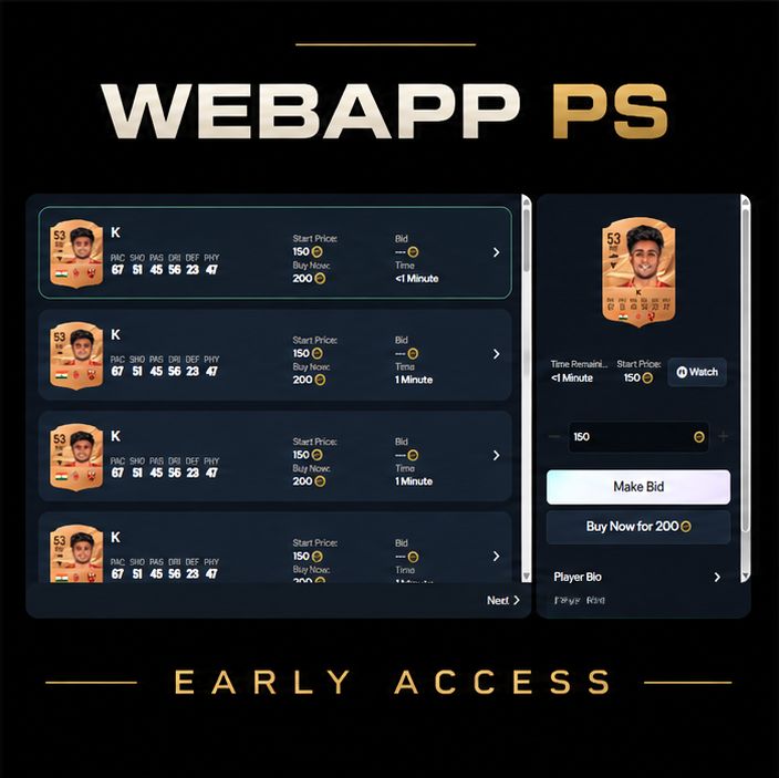FC 27 – Konto mit freigeschaltetem WebApp-Transfermarkt für PS4 / PS5 (early access)