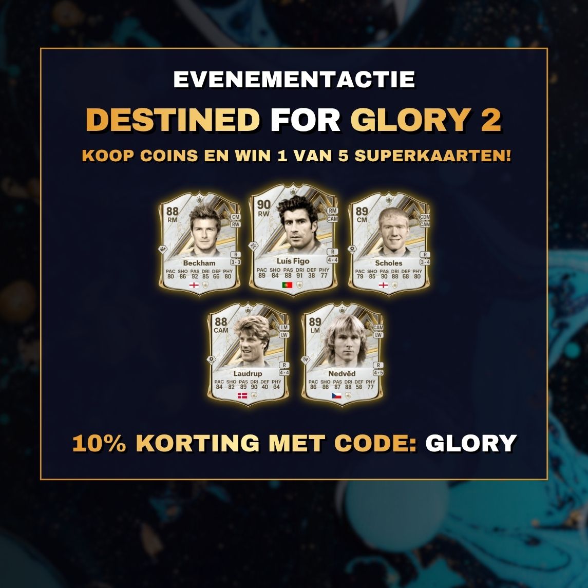 DESTINED FOR GLORY 2 Actie: FC 27 Coins -10% korting & kaarten te winnen
