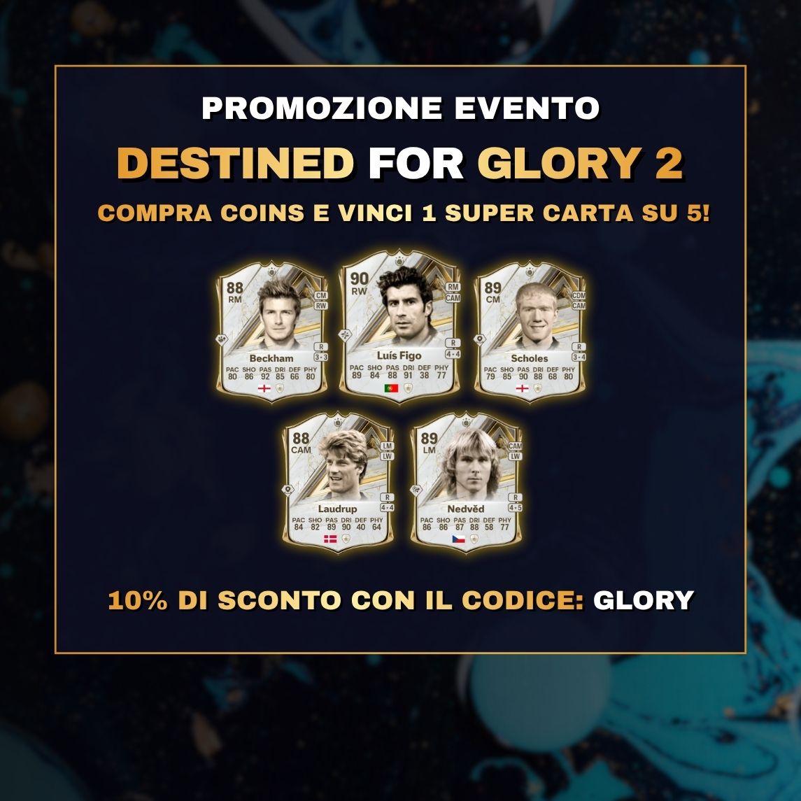 Promo DESTINED FOR GLORY 2: FC 27 Coins -10% e carte da vincere