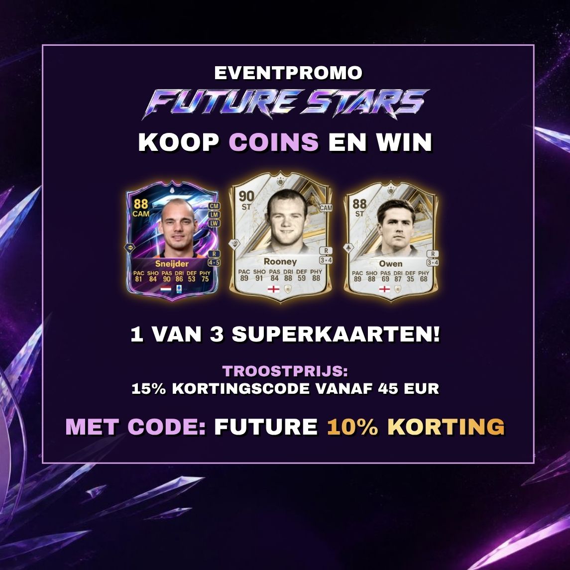 FUTURE STARS Actie: FC 27 Coins -10% korting & kaarten te winnen