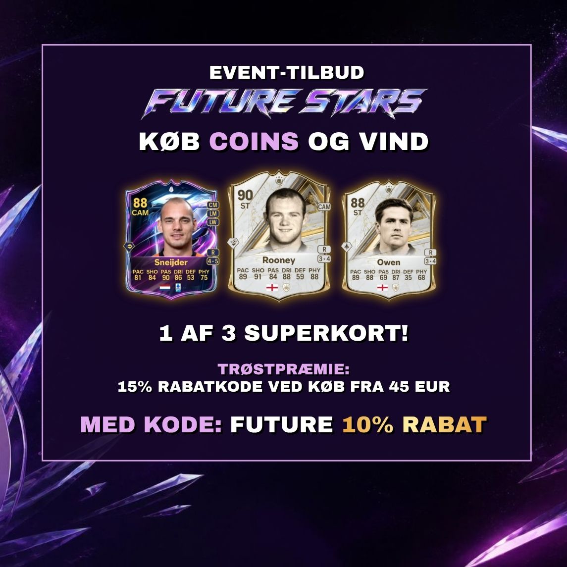 FUTURE STARS Kampagne: FC 27 Coins -10% rabat & kort at vinde