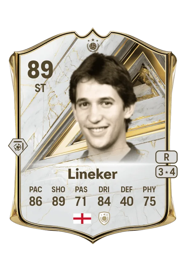 Gary Lineker (Base Icon, OVR 89, ST) - PS4, PS5, XSX, XSS, XOne