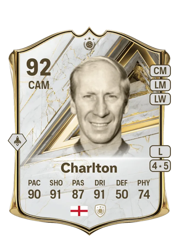 Bobby Charlton (Base Icon, OVR 92, CAM) - PC