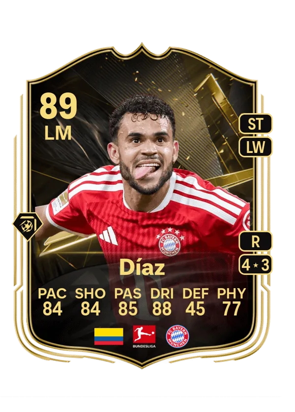 Luis Díaz (Team of the Week, OVR 89, LM) - PC