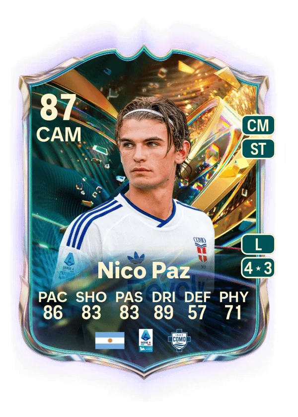 Nico Paz (Destined for Glory, OVR 87, CAM) - PC
