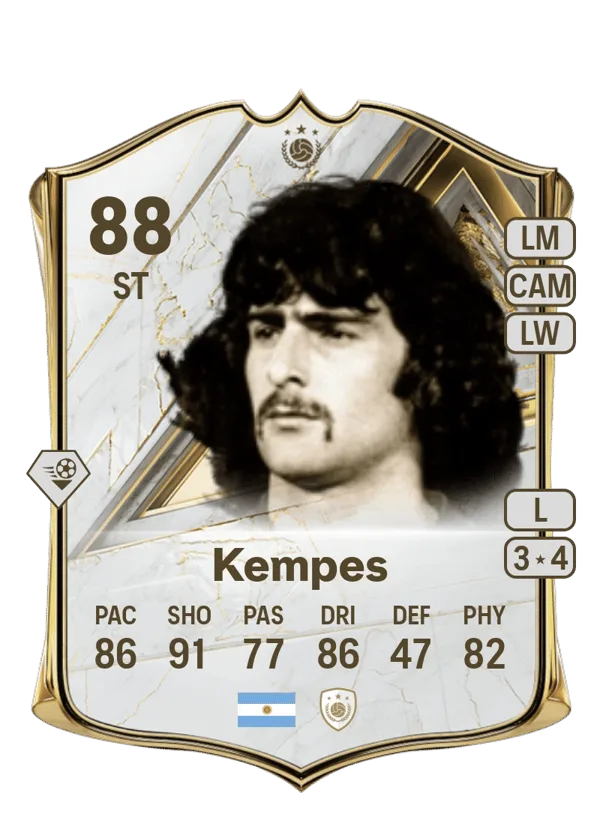 Mario Kempes (Base Icon, OVR 88, ST) - PS4, PS5, XSX, XSS, XOne